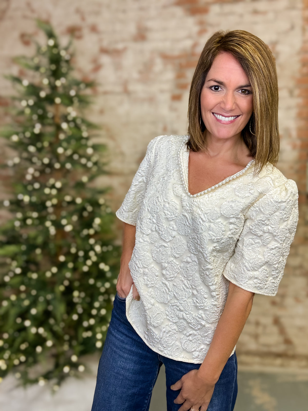 Russel Textured Jacquard Top