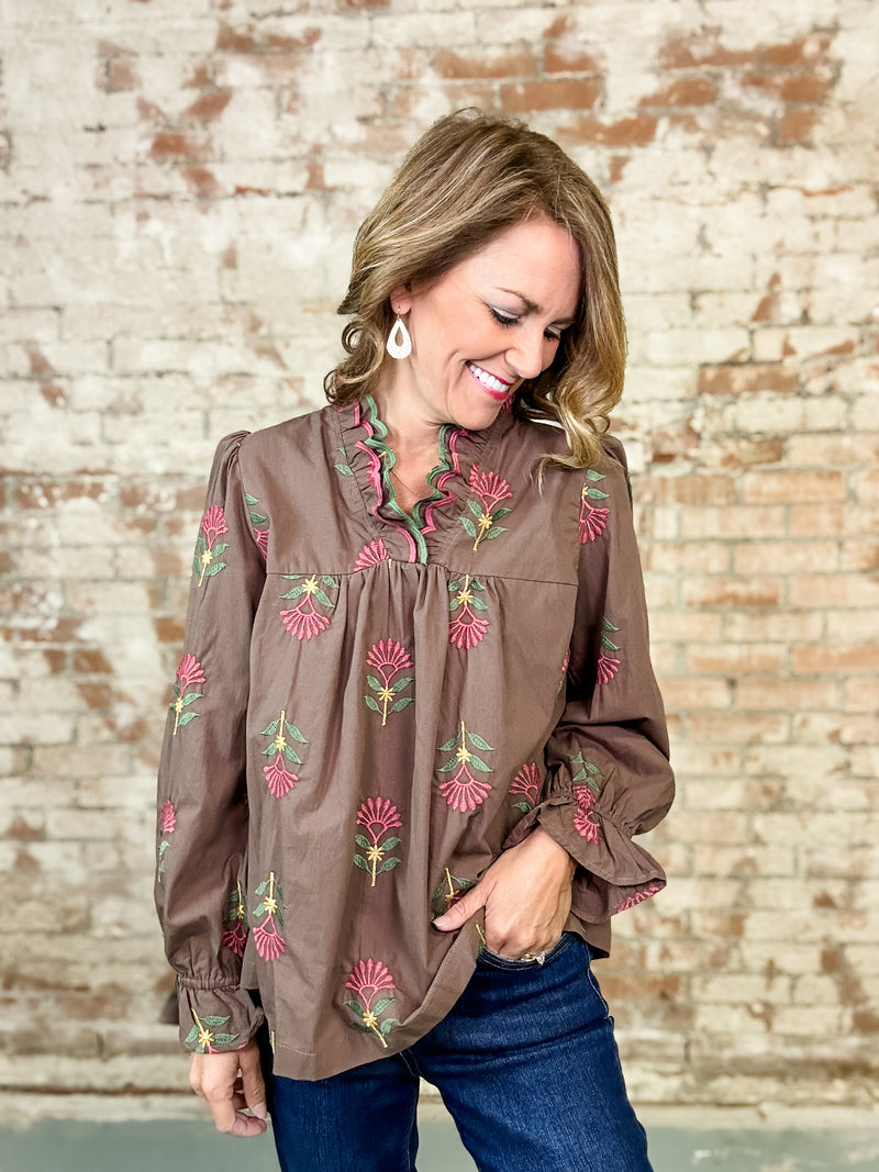 Ember Embroidered Top