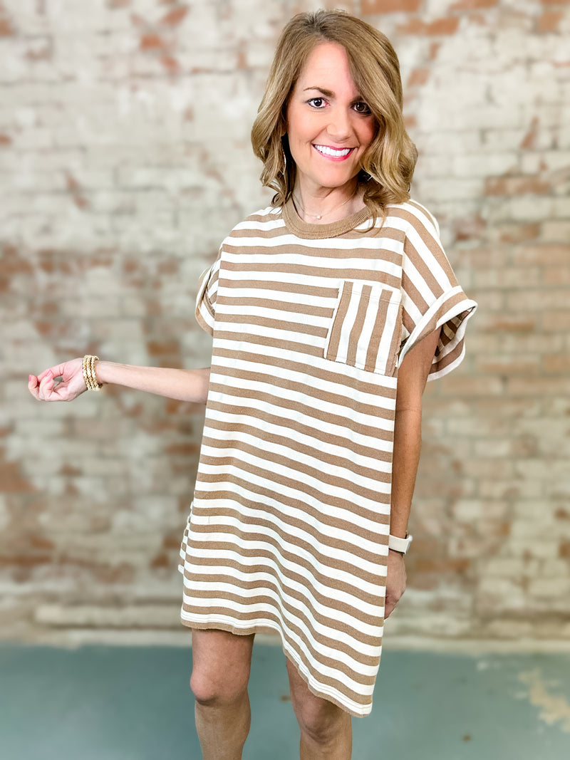 Kara Mineral Washed Stripe Dress