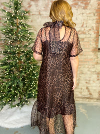 Romelia Leopard Sheer Dress