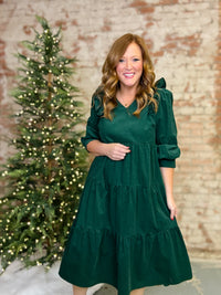 Calum Ruffle Corduroy Dress