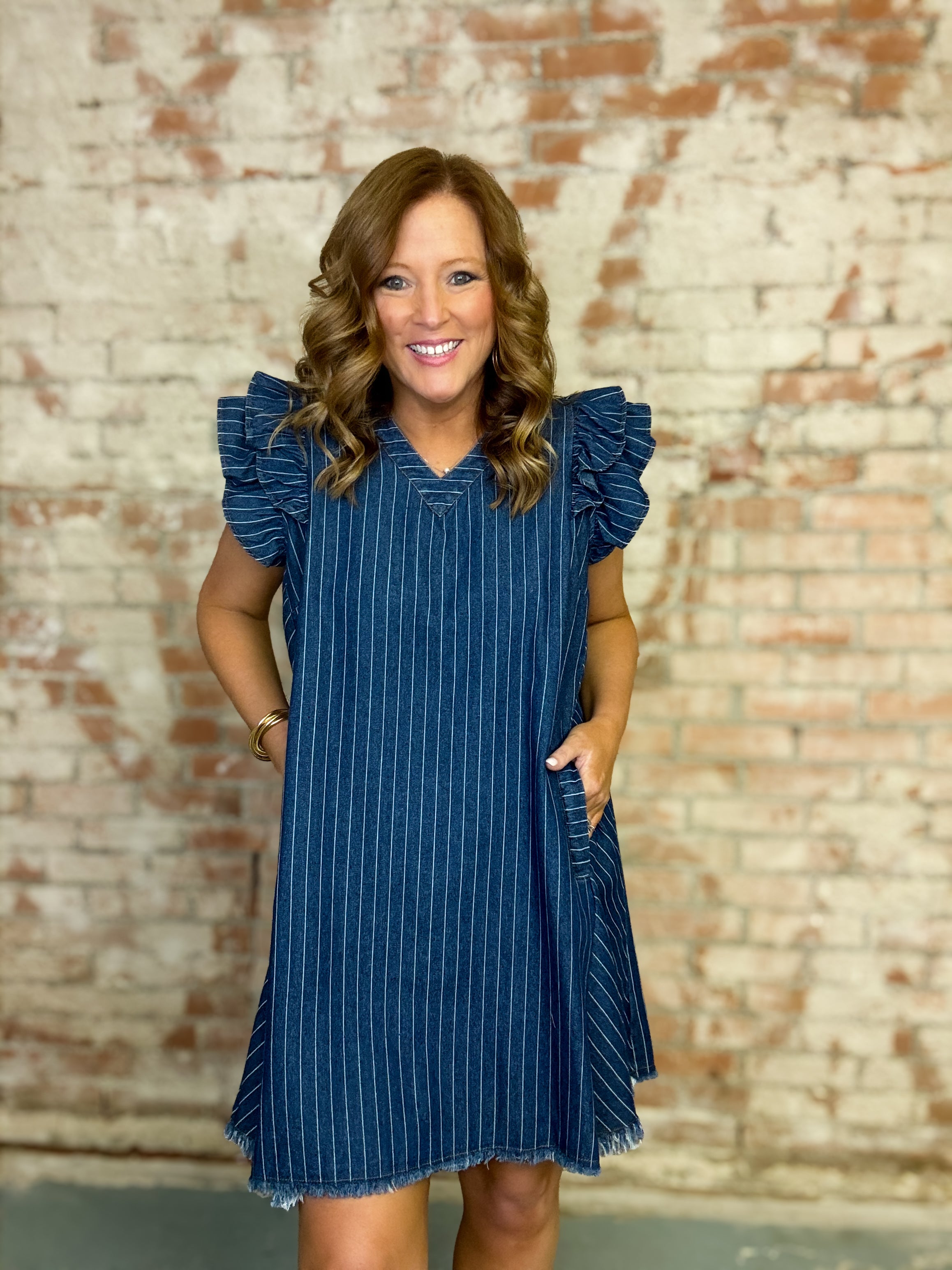 Diane Ruffle Sleeve Dress