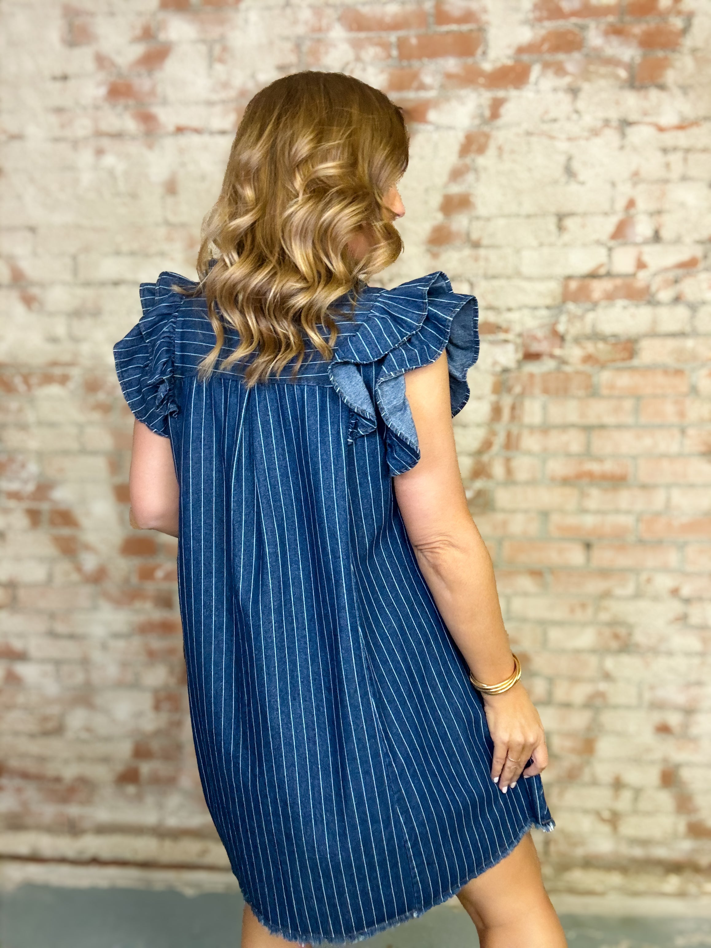 Diane Ruffle Sleeve Dress