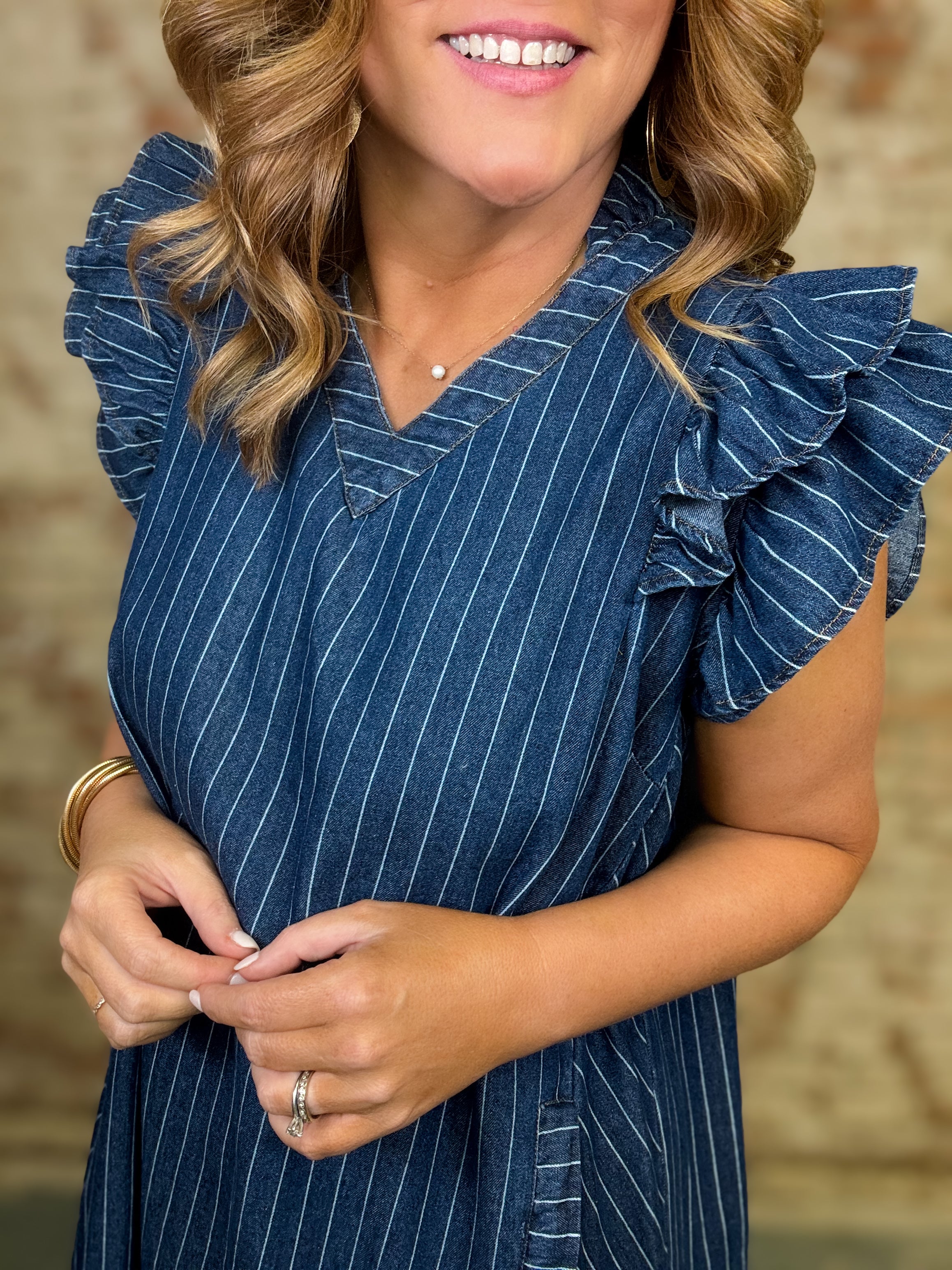 Diane Ruffle Sleeve Dress