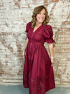 Savannah Solid Puff Sleeve Dress