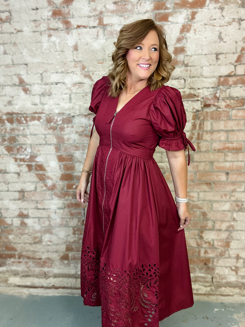 Savannah Solid Puff Sleeve Dress
