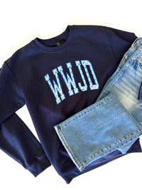 Navy Floral WWJD Sweatshirt