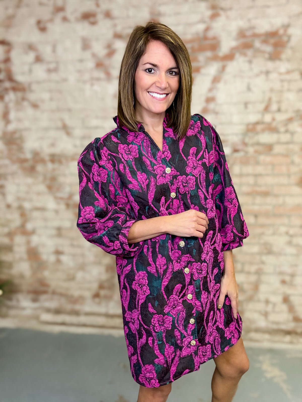 Neva Floral Jacquard Dress