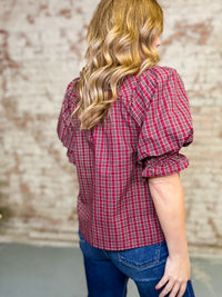 Alexa Plaid Necktie Top
