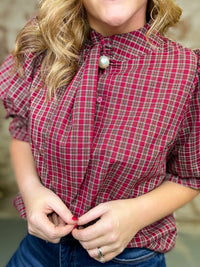 Alexa Plaid Necktie Top