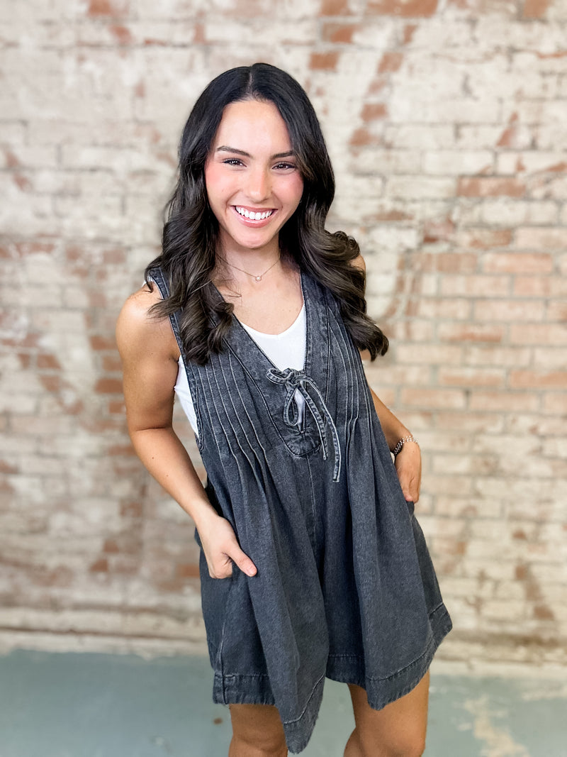Leah Denim Romper