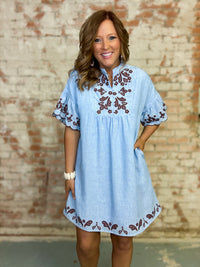 THML London Embroidered Dress