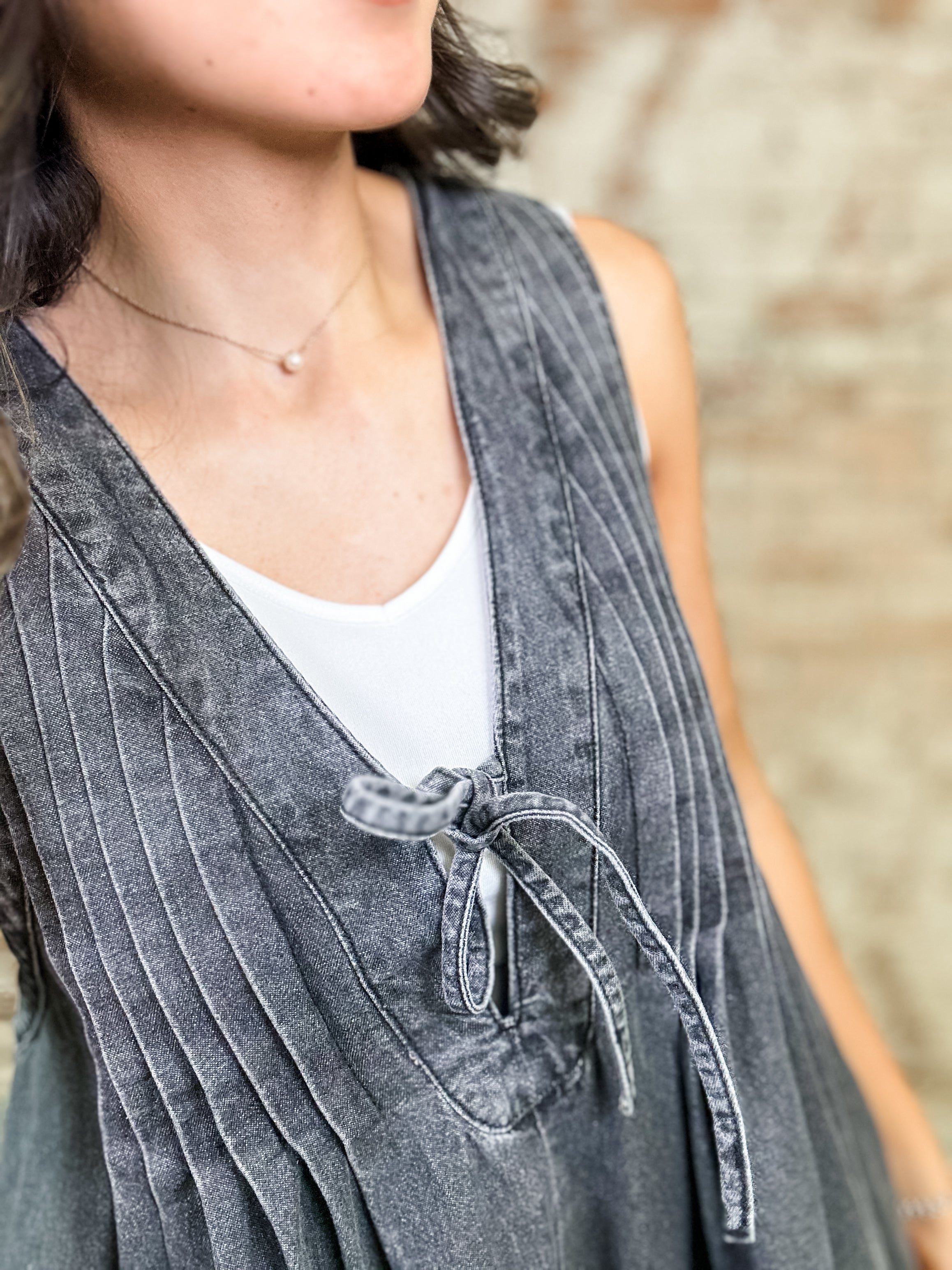 Leah Denim Romper