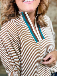 Eve Brown Stripe Top