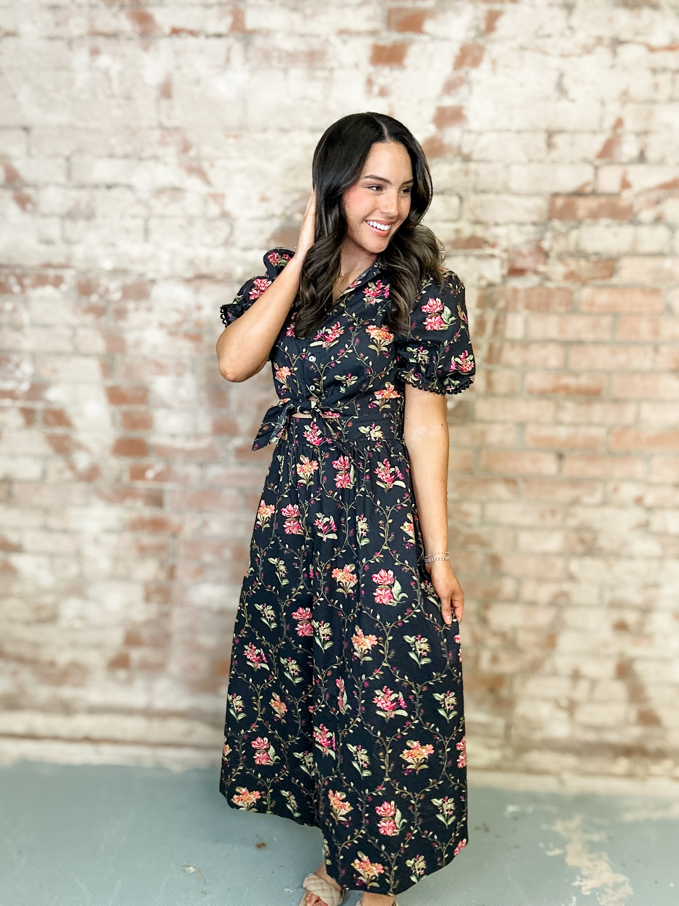 Joan Botanical Print Dress
