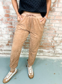 Abbeville Camel Suede Jogger