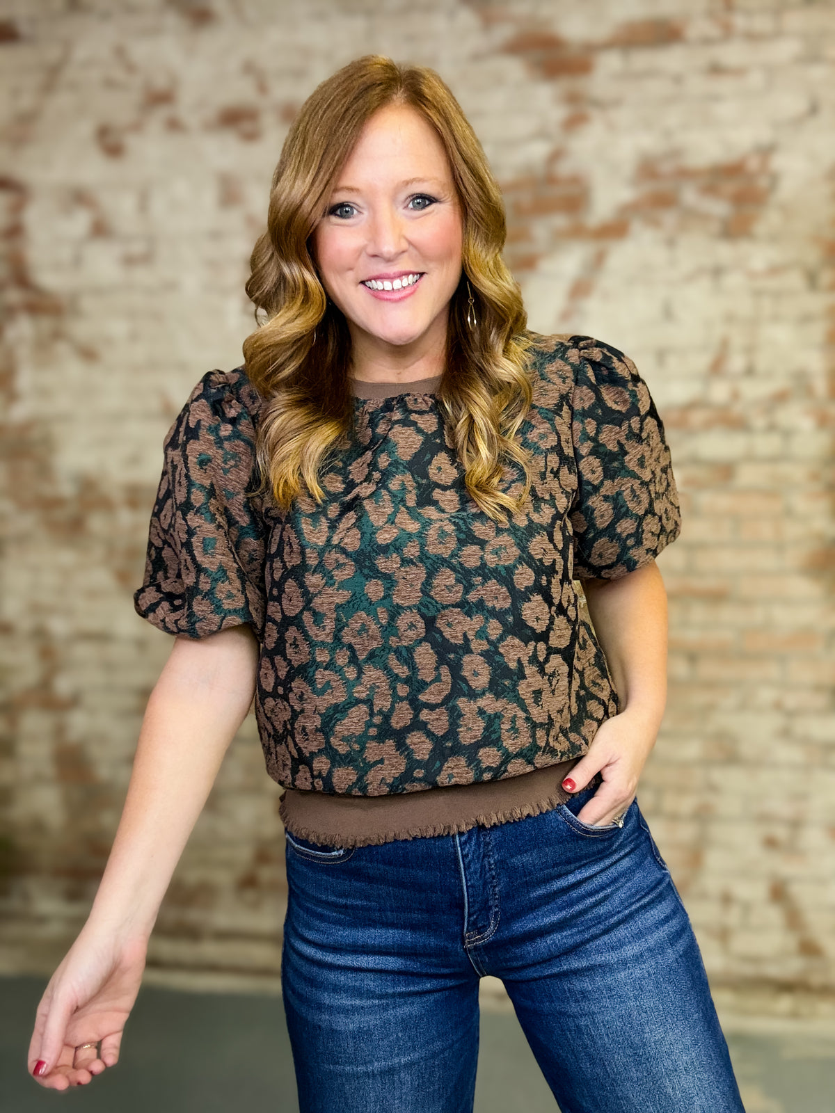 Liore Floral Jacquard Top