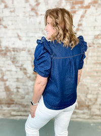 Emberly Denim Collared Top