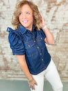 Emberly Denim Collared Top