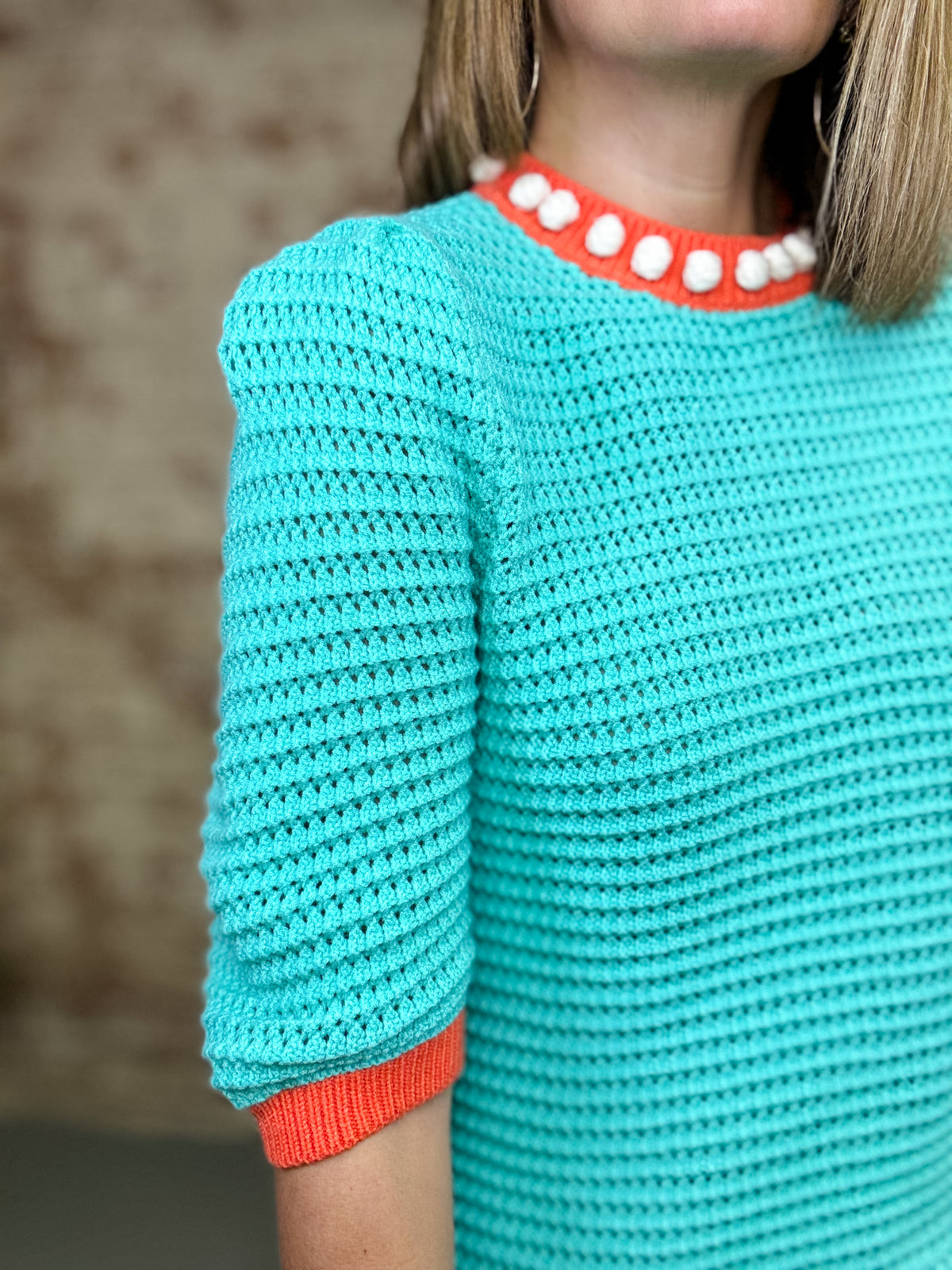 THML Tressy Crochet Sweater Top
