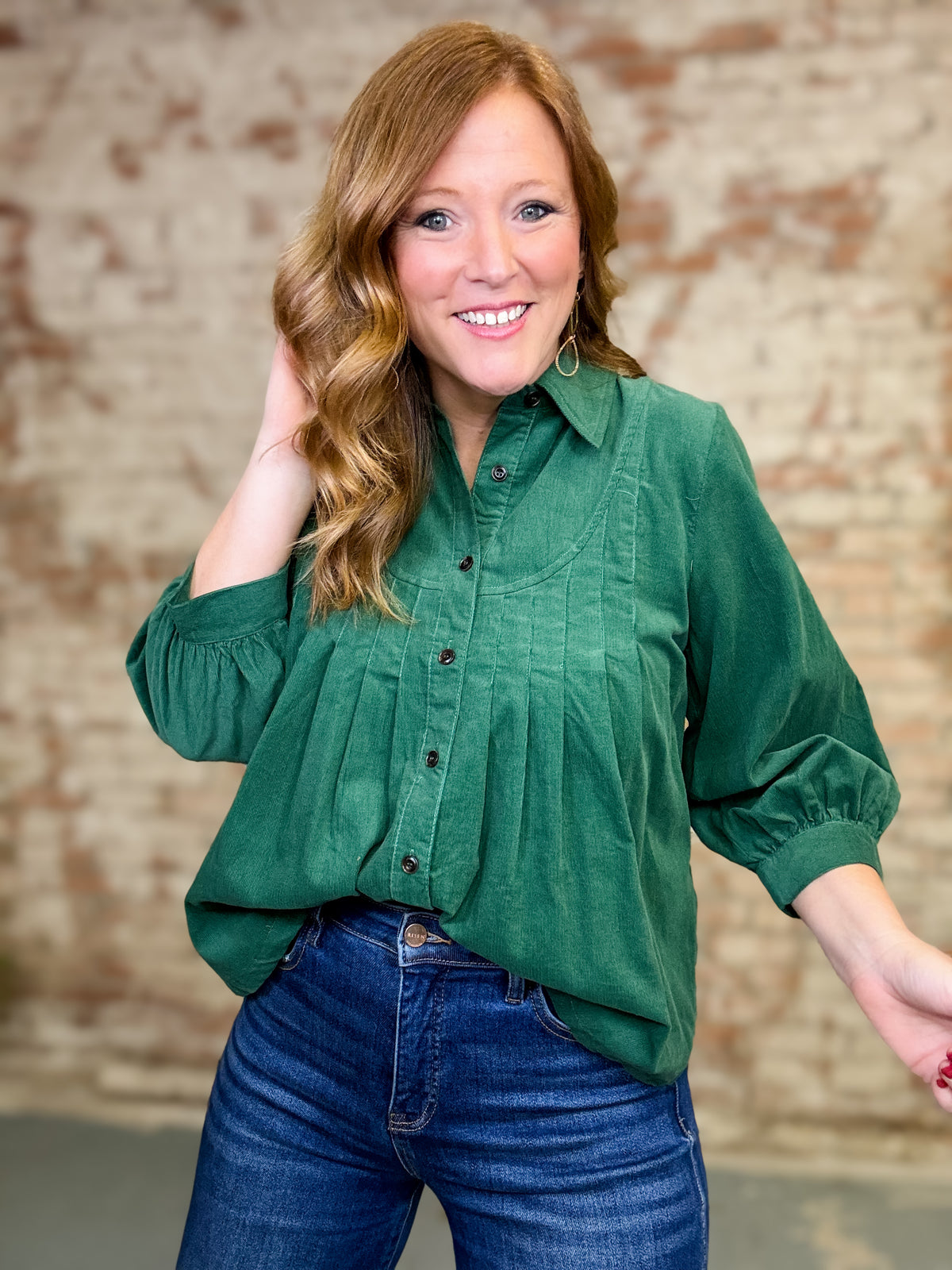 Crosby Pleated Corduroy Top