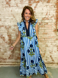 Jessica Striped Midi Dress