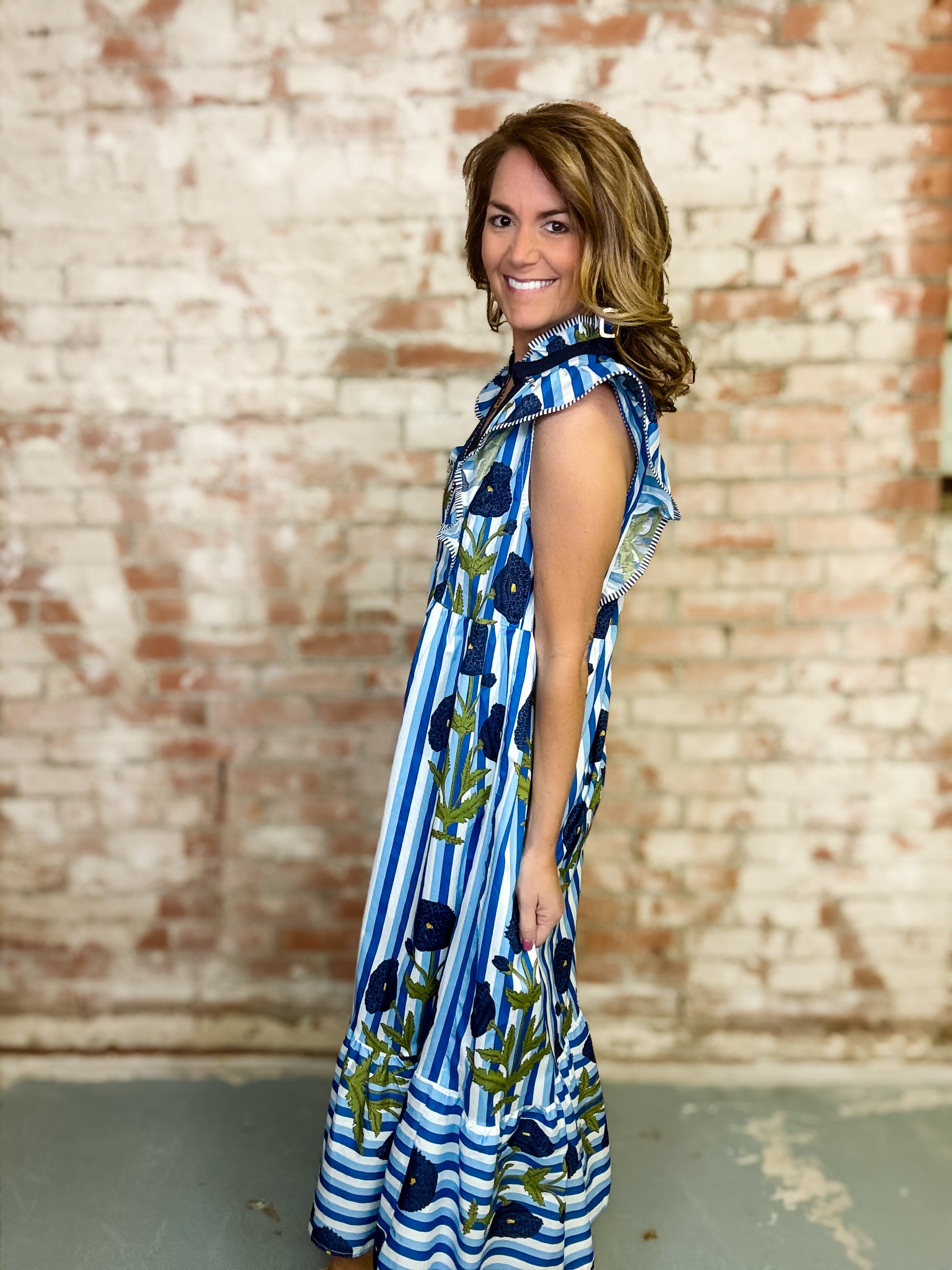 Jessica Striped Midi Dress