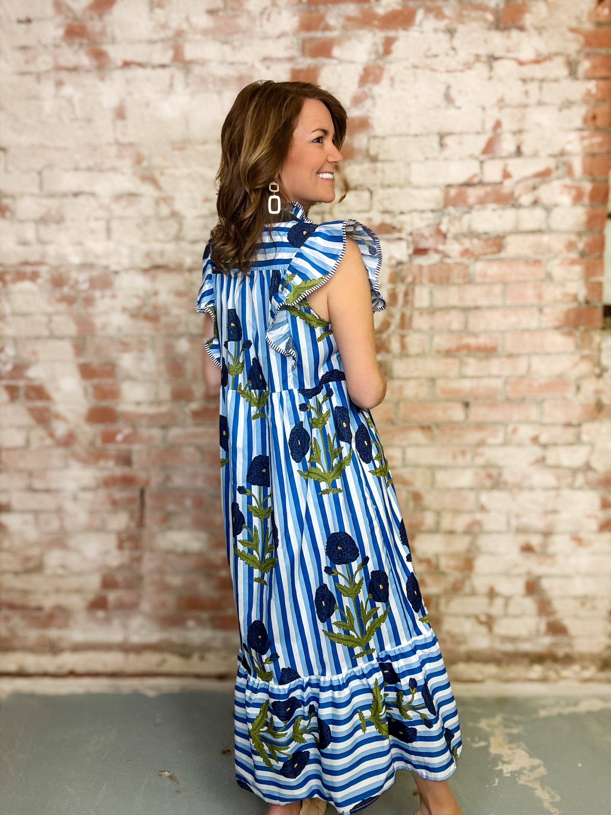 Jessica Striped Midi Dress