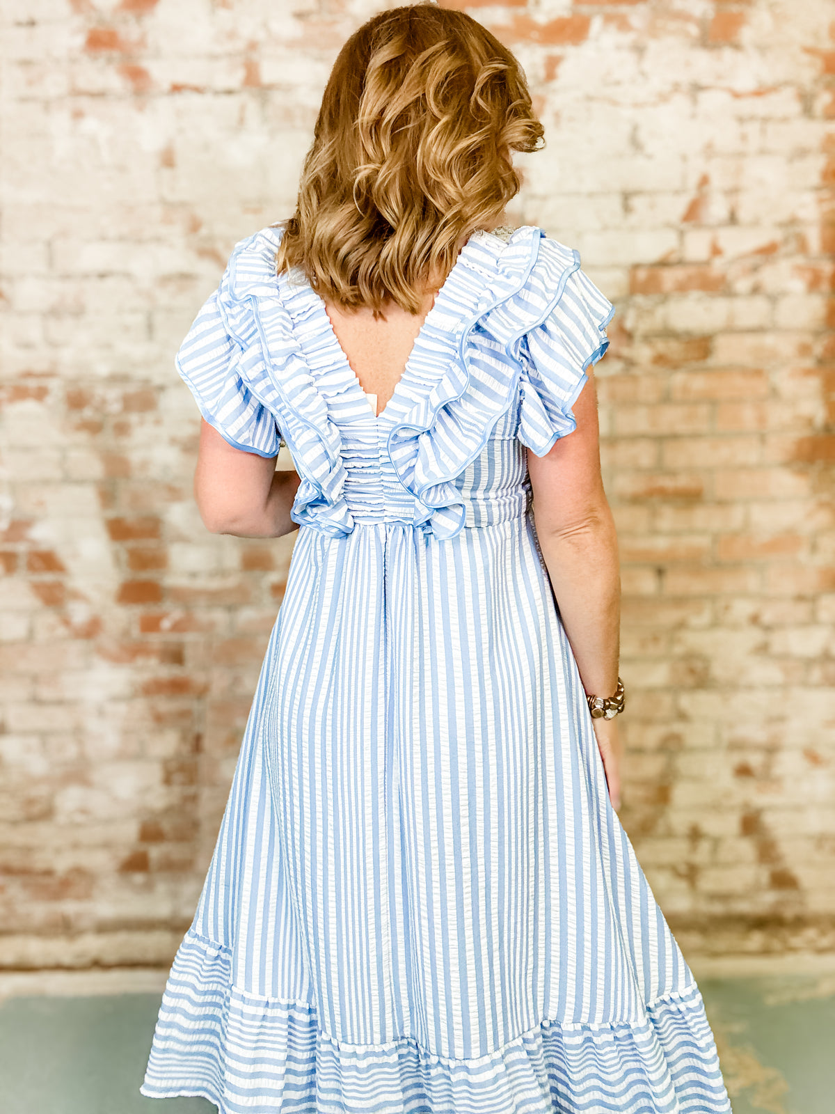 Denise Seersucker Stripe Dress