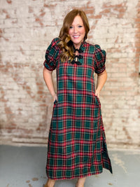 Angel Tartan Plaid Midi Dress