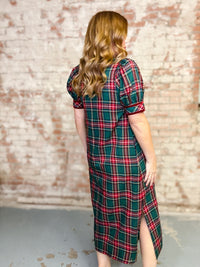 Angel Tartan Plaid Midi Dress