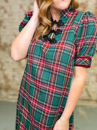 Angel Tartan Plaid Midi Dress