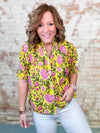 THML Dylan Yellow Flower Print Top