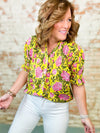 THML Dylan Yellow Flower Print Top