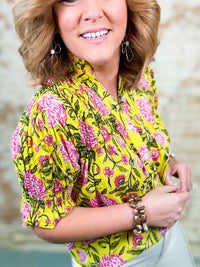 THML Dylan Yellow Flower Print Top