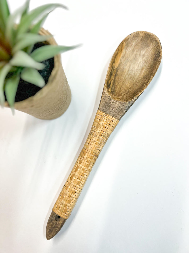 Woven Handle Wood Spoon
