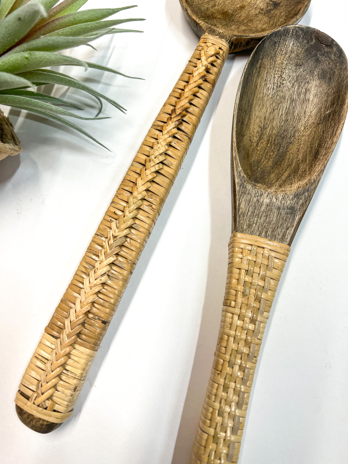Woven Handle Wood Spoon