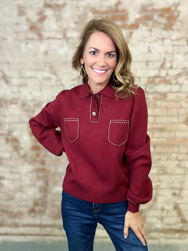 THML Terri Polo Collar Top