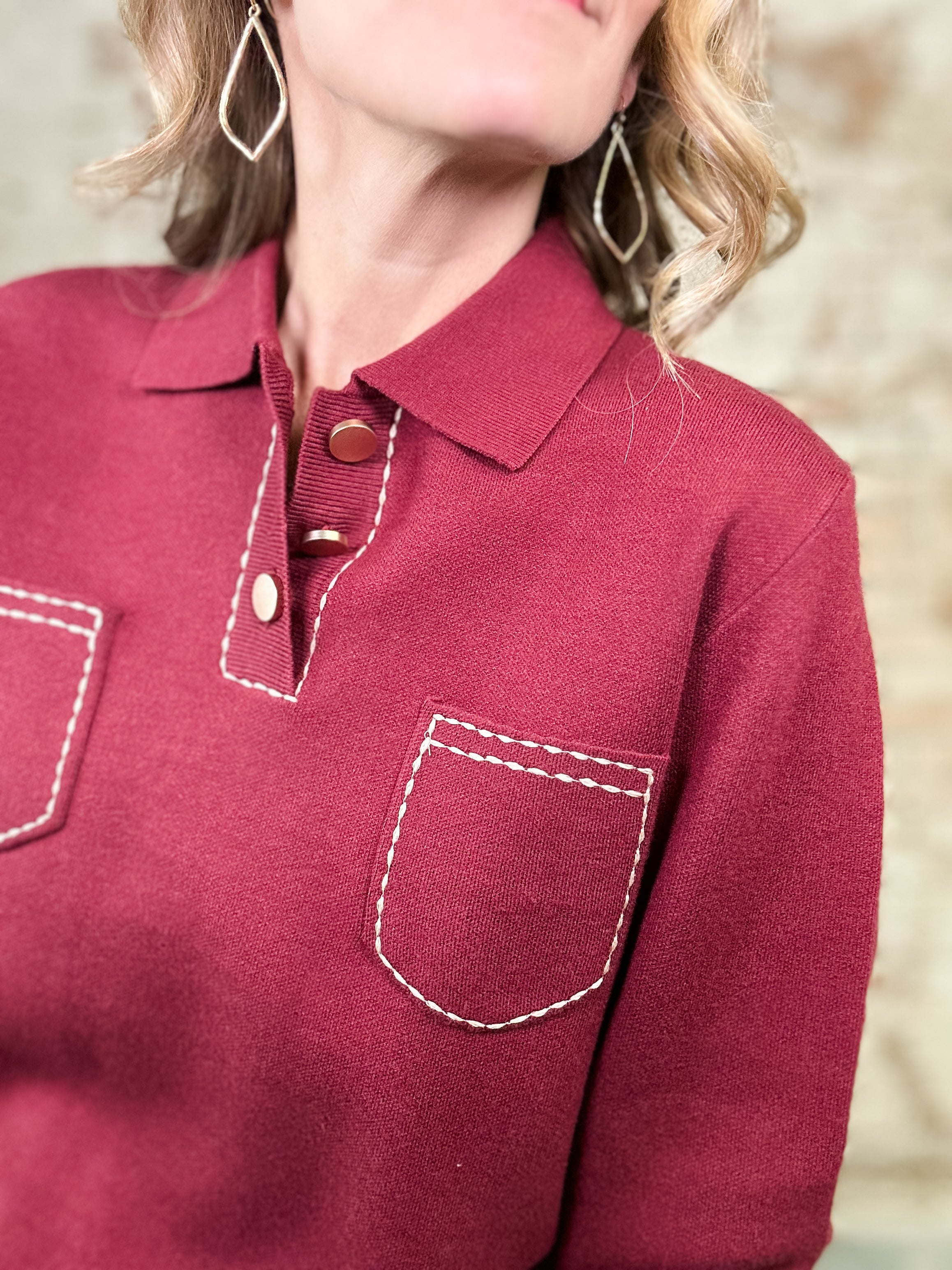 THML Terri Polo Collar Top
