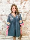 Christina Embroidered Woven Dress