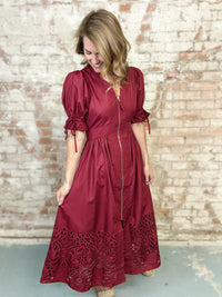 Savannah Solid Puff Sleeve Dress