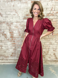 Savannah Solid Puff Sleeve Dress