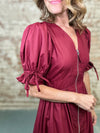 Savannah Solid Puff Sleeve Dress
