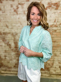 Loren Lace Eyelet Top