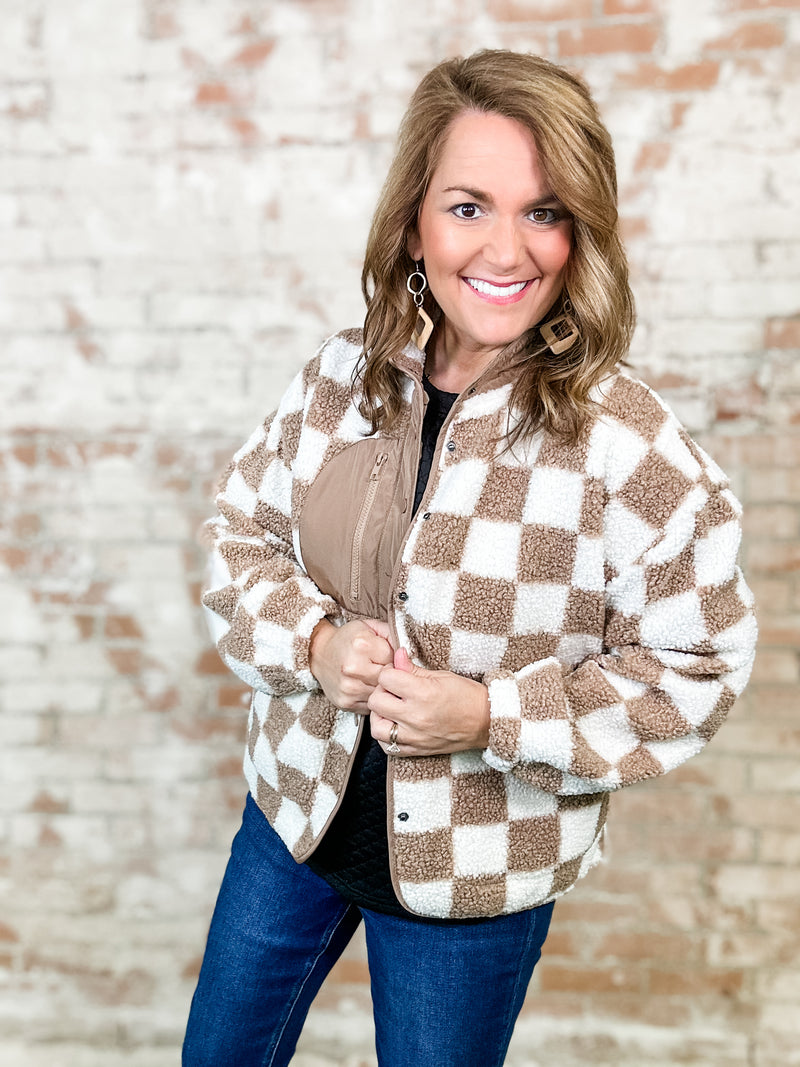 Lewisville Checkered Sherpa Jacket