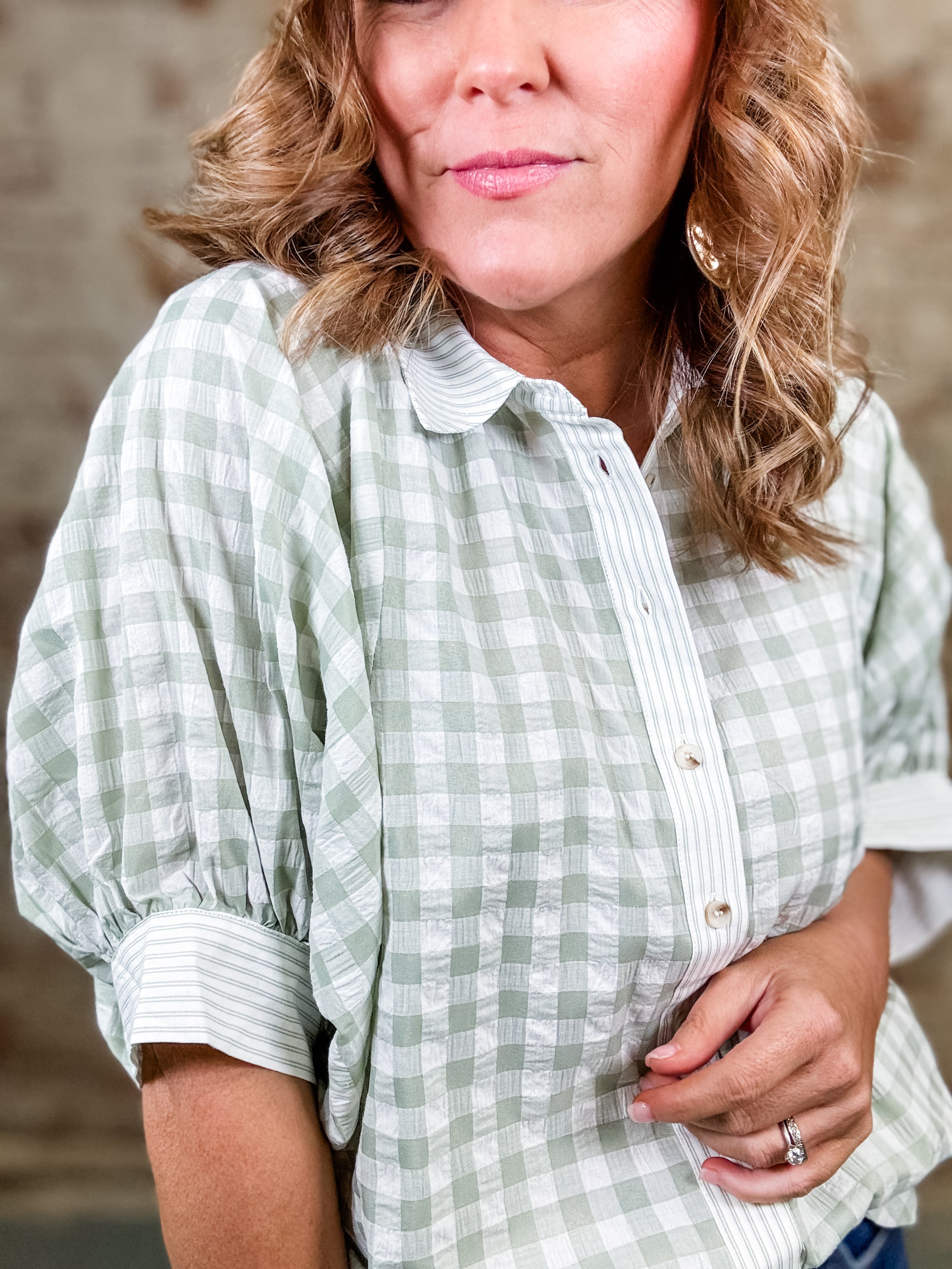 Greenlea Breezy Gingham Top