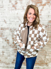 Lewisville Checkered Sherpa Jacket