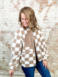 Lewisville Checkered Sherpa Jacket