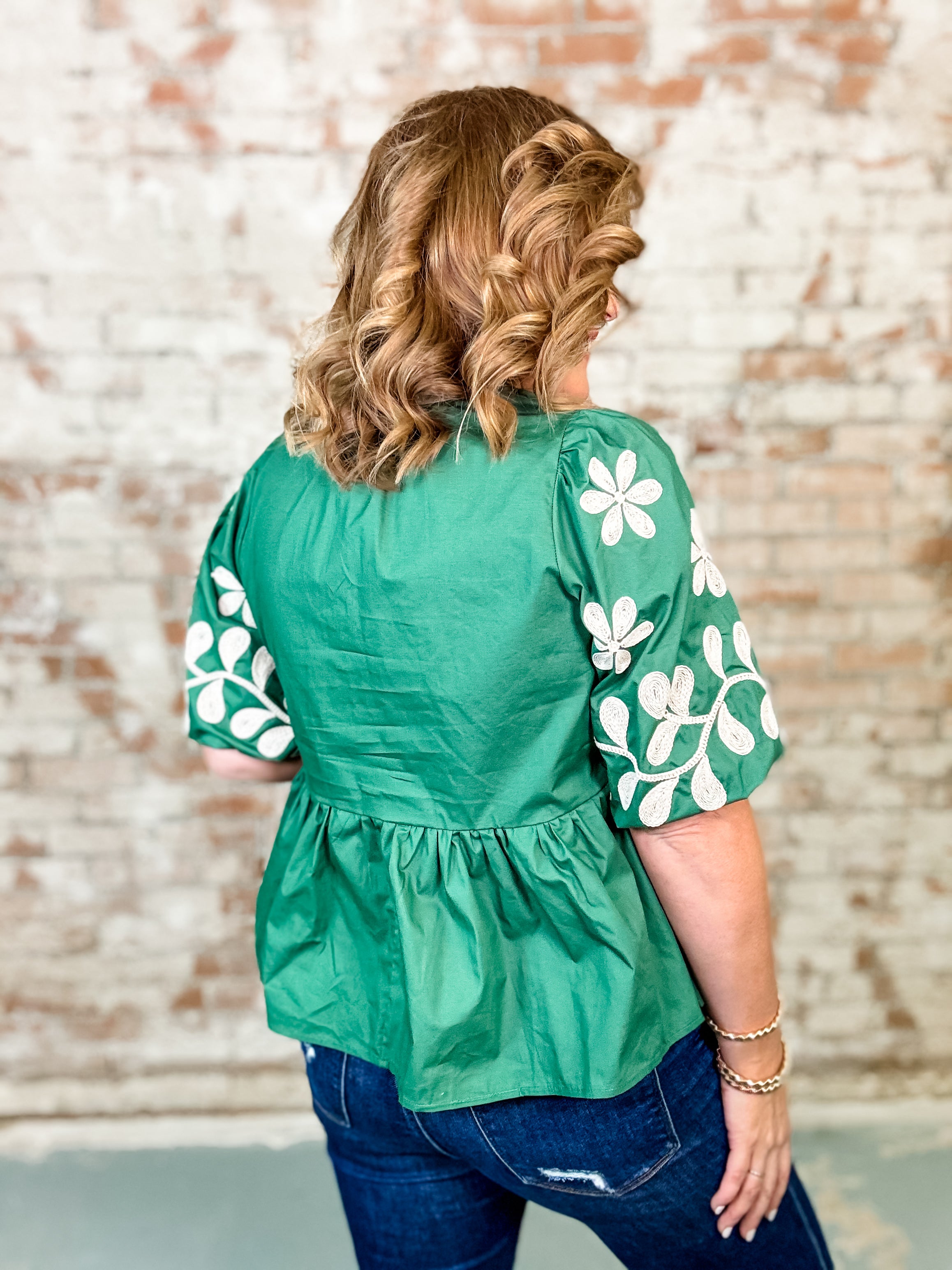 Brandi Embroidered Peplum Top