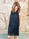 Clarabelle Black Dot Textured Dress